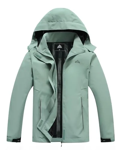 Hooded Rain Jacket, Pea Green