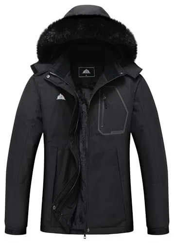 Hooded Ski Jacket V, Black