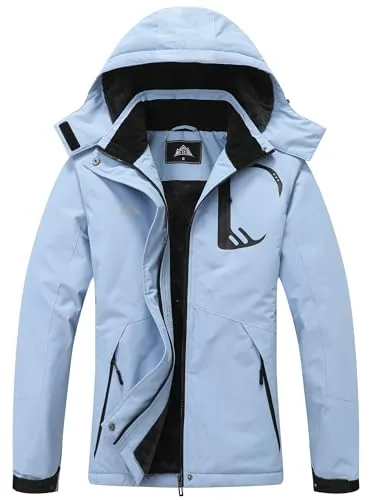 Hooded Winter Coat, Denim Blue