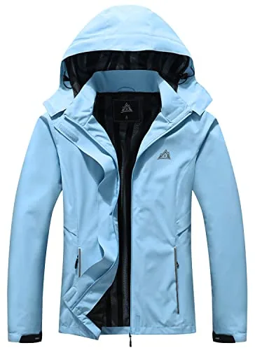 Hooded Rain Jacket, Denim Blue