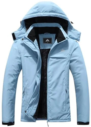 Hooded Ski Jacket, Denim Blue
