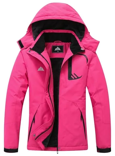 Hooded Winter Coat, Rose Red
