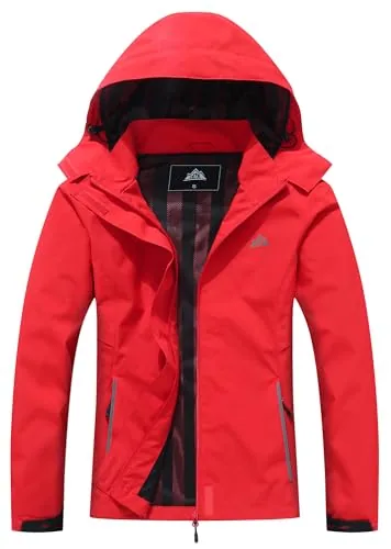 Hooded Rain Jacket, Red