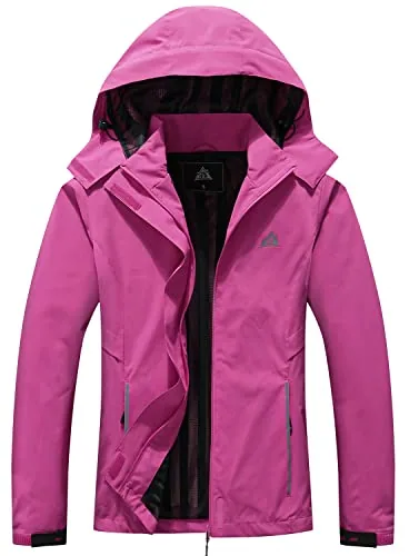 Hooded Rain Jacket, Rose Red