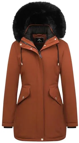 Faux Fur Down Coat, Brown